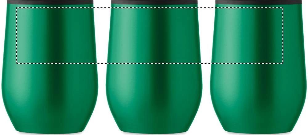 Hrnček s dvojitou stenou 350ml – zelená – tlačová plocha – Dookola (rotačná sieťotlač)