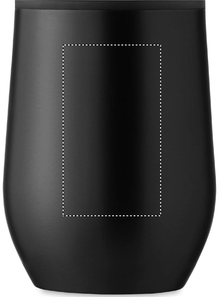 Hrnček s dvojitou stenou 350ml – černá – tlačová plocha – Predná strana – laser