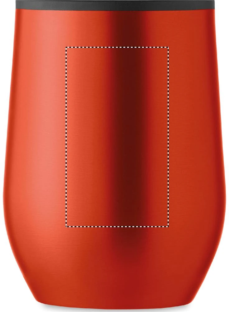 Hrnček s dvojitou stenou 350ml – červená – tlačová plocha – Predná strana – laser