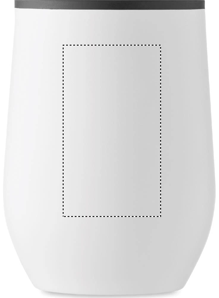 Hrnček s dvojitou stenou 350ml – bílá – tlačová plocha – Predná strana – laser
