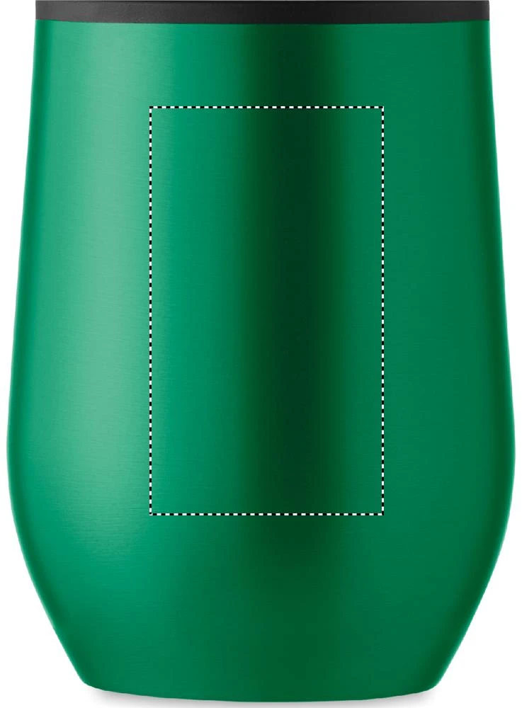 Hrnček s dvojitou stenou 350ml – zelená – tlačová plocha – Predná strana – laser