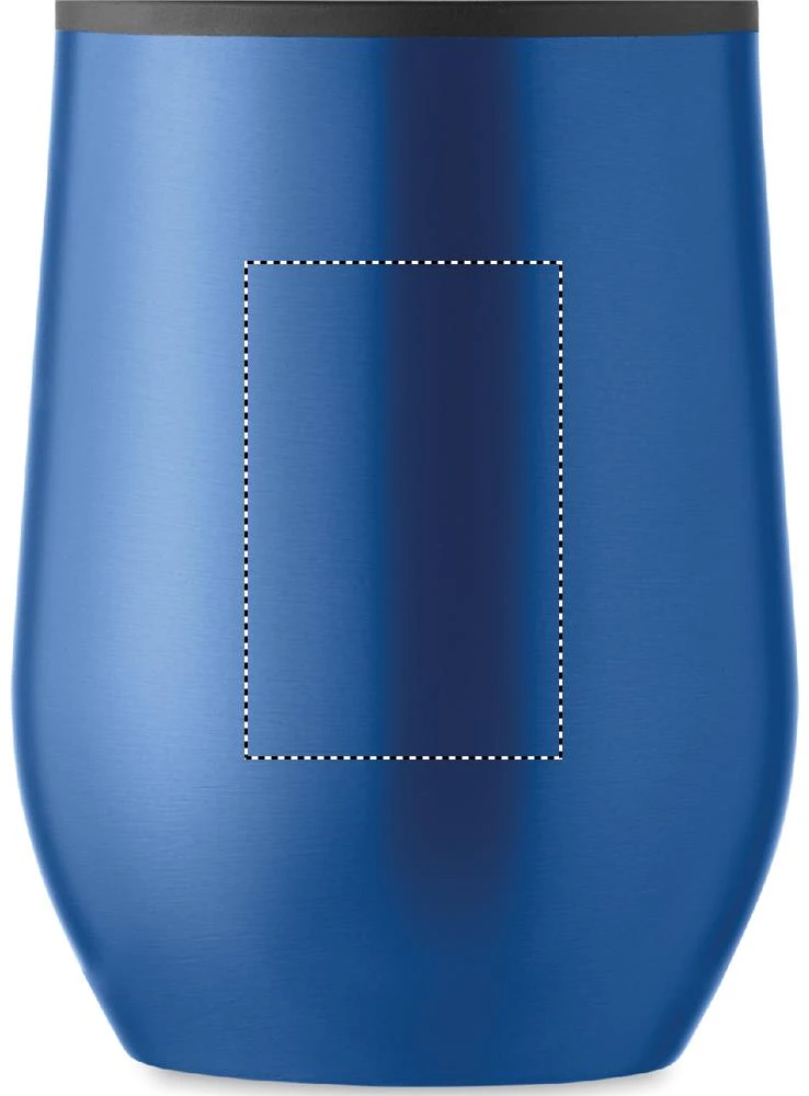 Hrnček s dvojitou stenou 350ml – modrá – tlačová plocha – Predná strana – tampónová tlač
