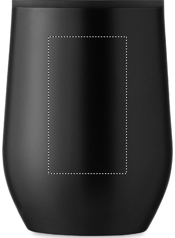 Hrnček s dvojitou stenou 350ml – černá – tlačová plocha – BACK LASER