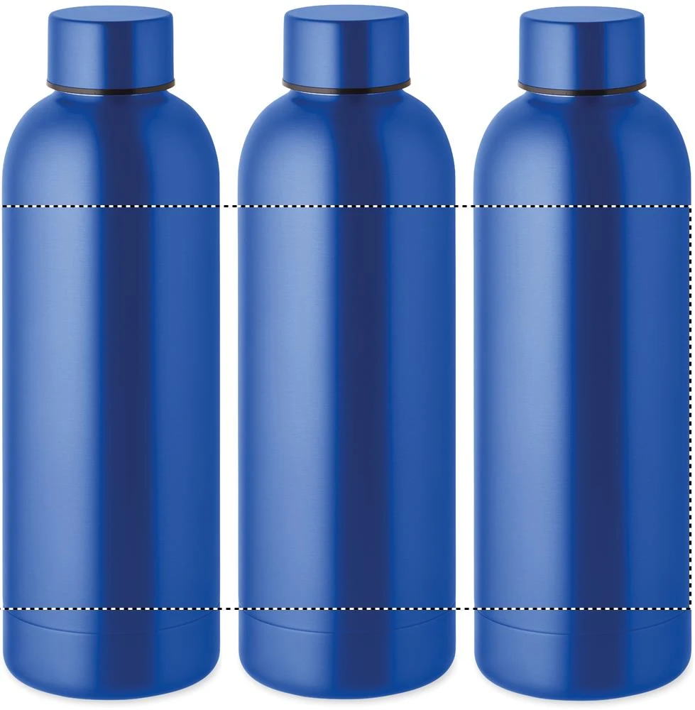 Dvojstenná fľaša 500ml – modrá – tlačová plocha – Dookola 360°