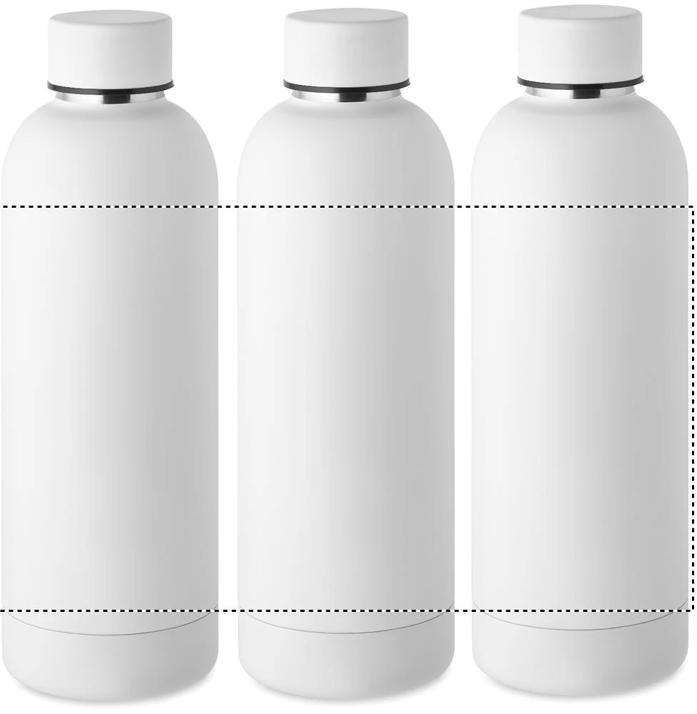 Dvojstenná fľaša 500ml – bílá – tlačová plocha – Dookola 360°