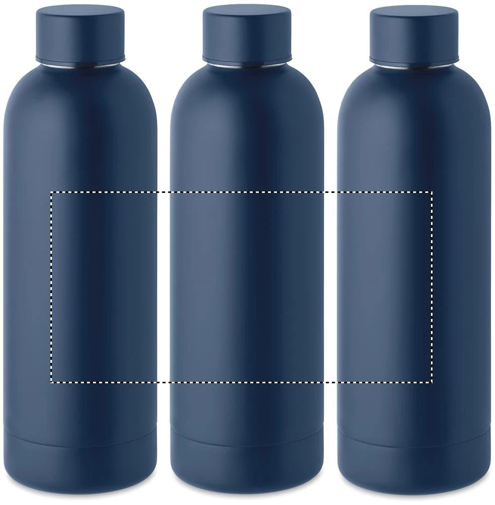 Dvojstenná fľaša 500ml – francouzská námořnická modř – tlačová plocha – Dookola (rotačná sieťotlač)