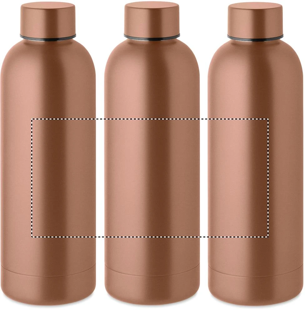 Dvojstenná fľaša 500ml – měděná – tlačová plocha – Dookola (rotačná sieťotlač)
