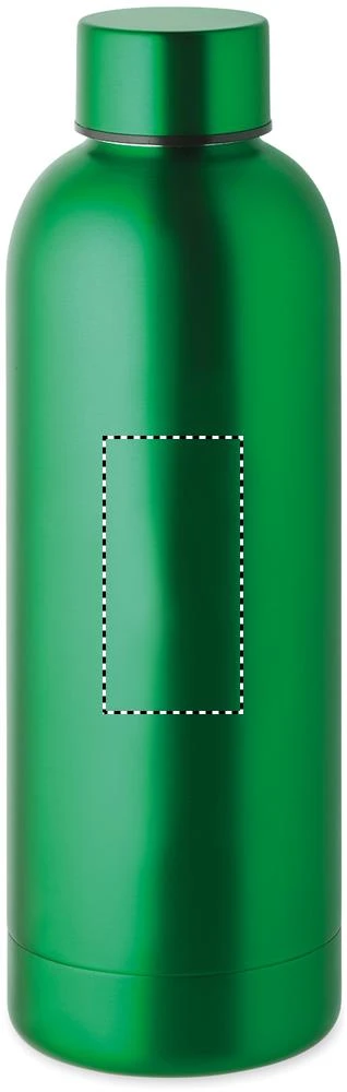 Dvojstenná fľaša 500ml – zelená – tlačová plocha – Zadná strana