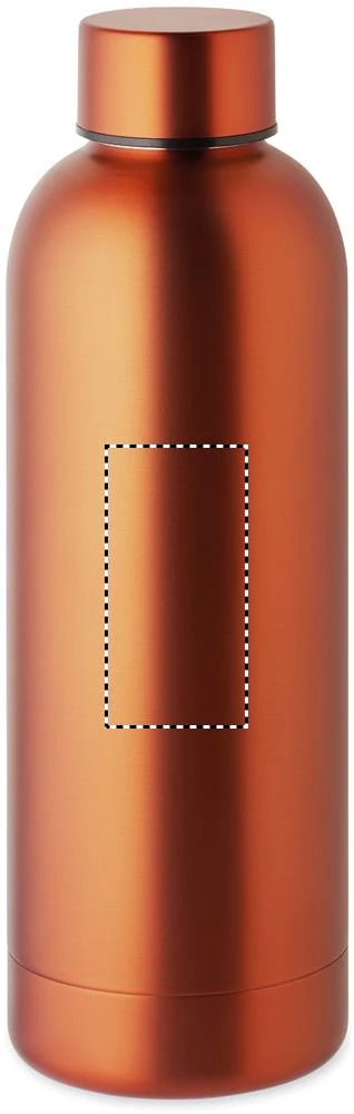 Dvojstenná fľaša 500ml – oranžová – tlačová plocha – Zadná strana