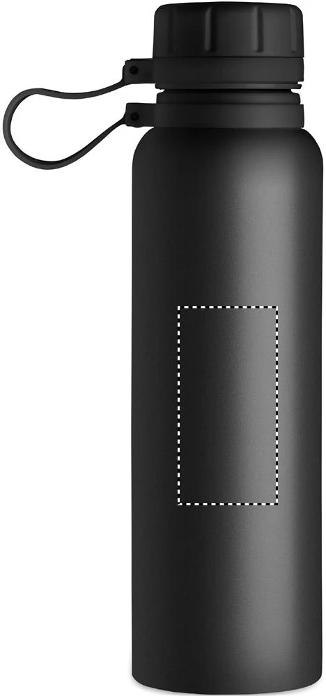Dvojstenná fľaša 780 ml – černá – tlačová plocha – Zadná strana