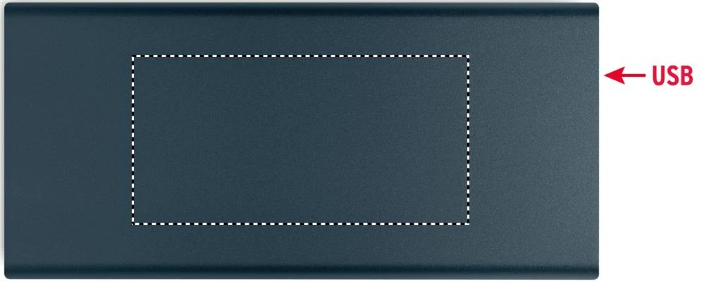 Powerbanka 10000 mAh – francouzská námořnická modř – tlačová plocha – Spodok