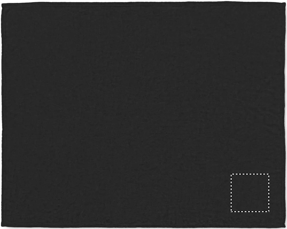 Fleecová deka RPET – černá – tlačová plocha – BLANKET
