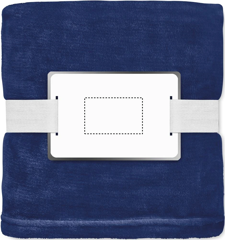 Fleecová deka RPET – modrá – tlačová plocha – INLAY PAD