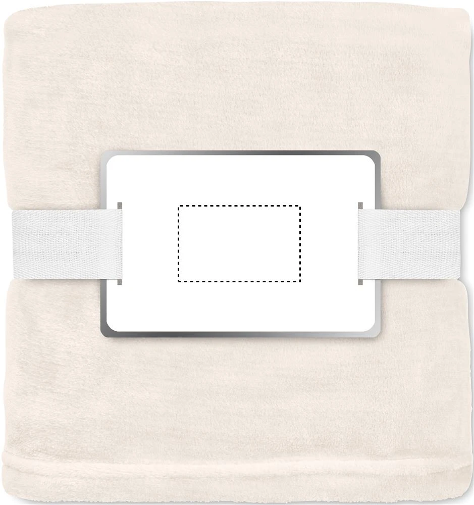 Fleecová deka RPET – béžová – tlačová plocha – INLAY PAD