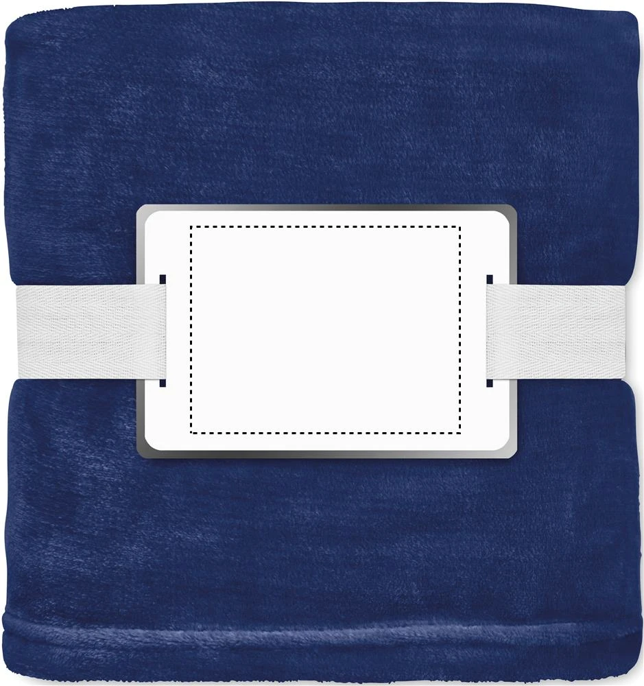 Fleecová deka RPET – modrá – tlačová plocha – INLAY SCREEN