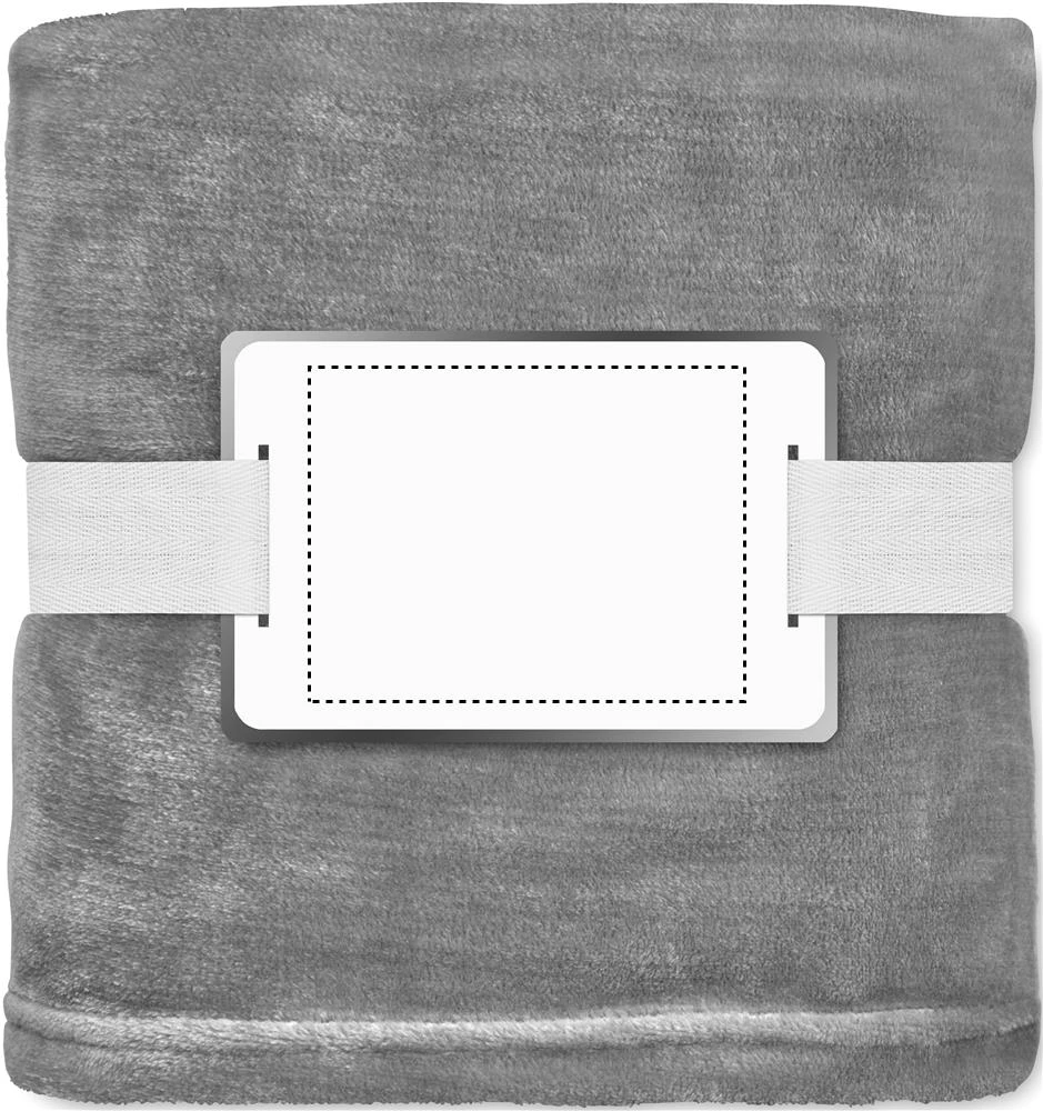 Fleecová deka RPET – kamenně šedá – tlačová plocha – INLAY SCREEN