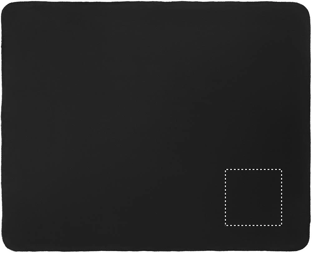 RPET fleecová deka 130 gr/m² – černá – tlačová plocha – BLANKET