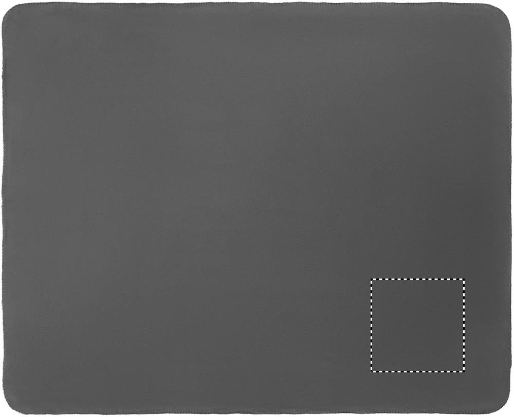 RPET fleecová deka 130 gr/m² – kamenně šedá – tlačová plocha – BLANKET