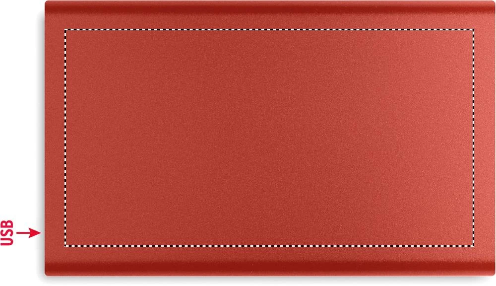 Powerbanka Type C 4000 mAh – vínová – tlačová plocha – Vrch – digitálna tlač