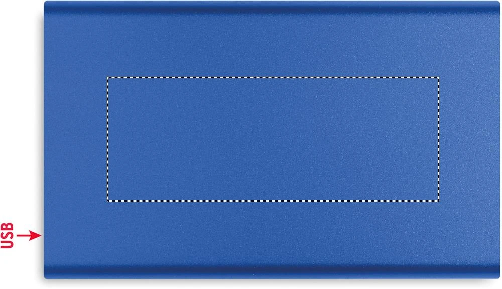 Powerbanka Type C 4000 mAh – královská modř – tlačová plocha – Vrch
