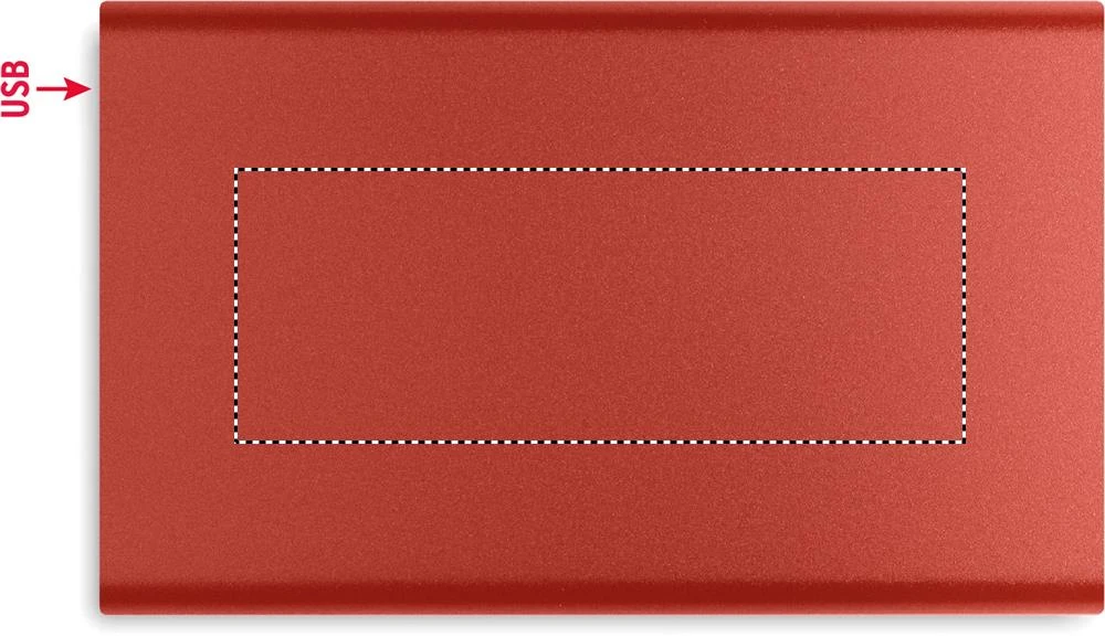 Powerbanka Type C 4000 mAh – vínová – tlačová plocha – Spodok