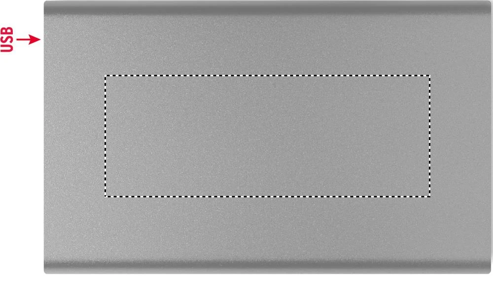 Powerbanka Type C 4000 mAh – titanová – tlačová plocha – Spodok