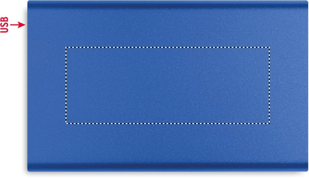 Powerbanka Type C 4000 mAh – královská modř – tlačová plocha – Spodok
