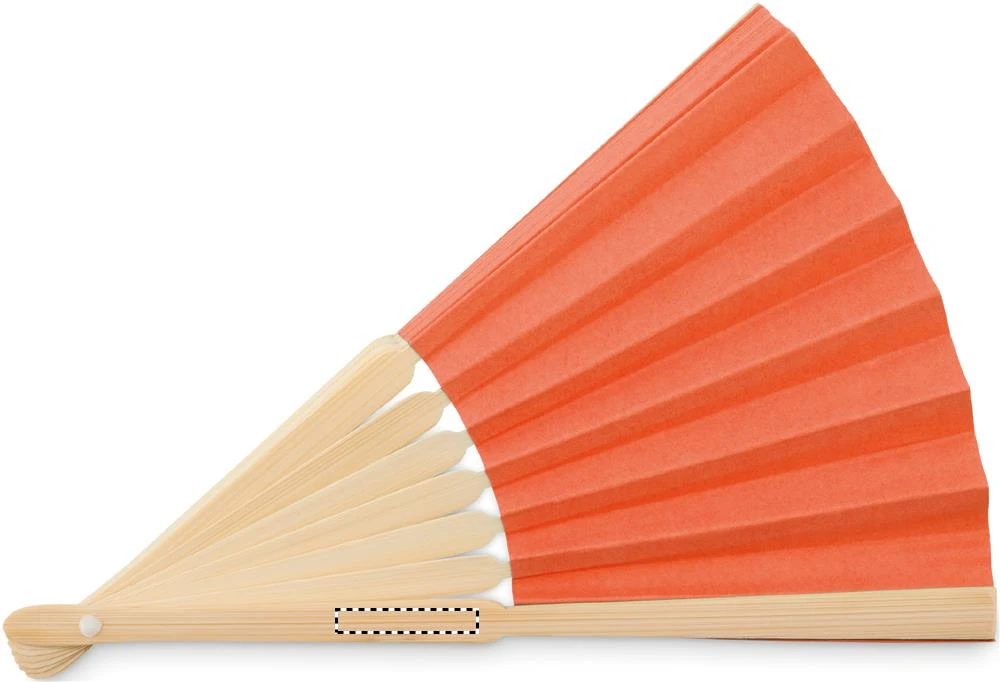 Vejár z bambusu – oranžová – tlačová plocha – FRONT A