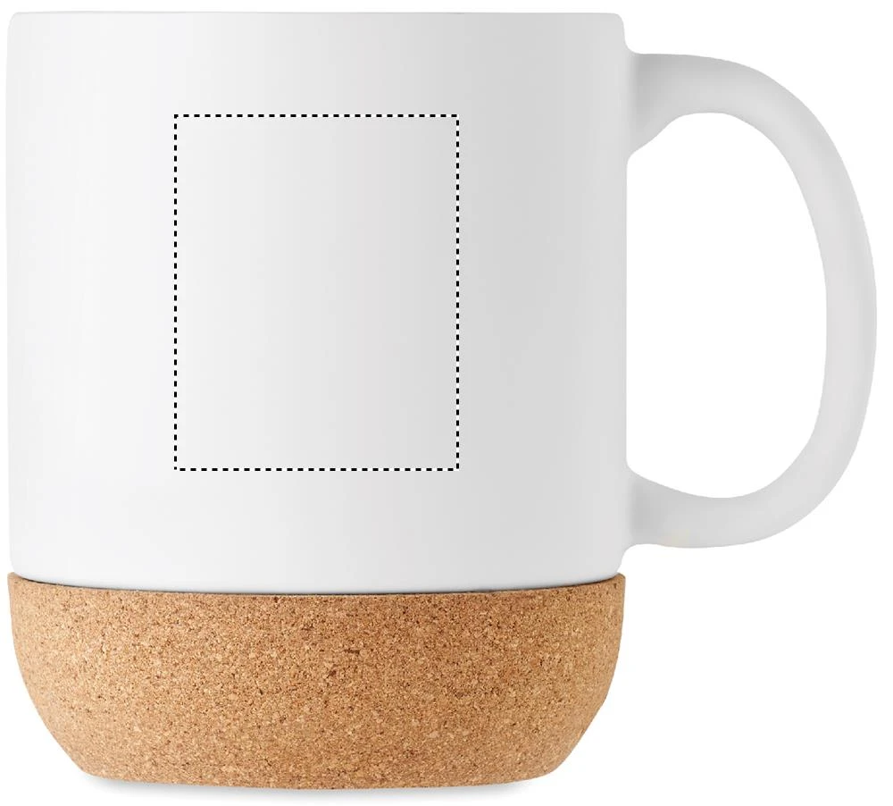 Matný keramický hrnček 300 ml – bílá – tlačová plocha – Pre pravákov