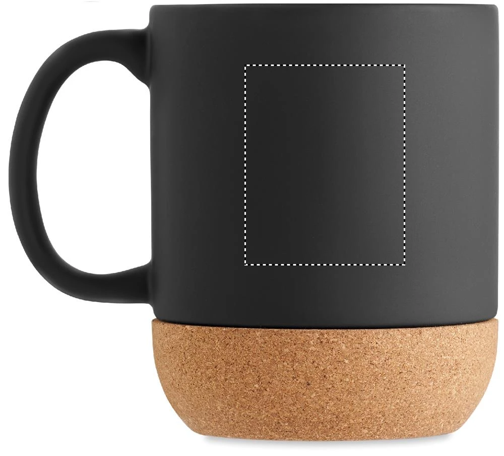 Matný keramický hrnček 300 ml – černá – tlačová plocha – Pre ľavákov