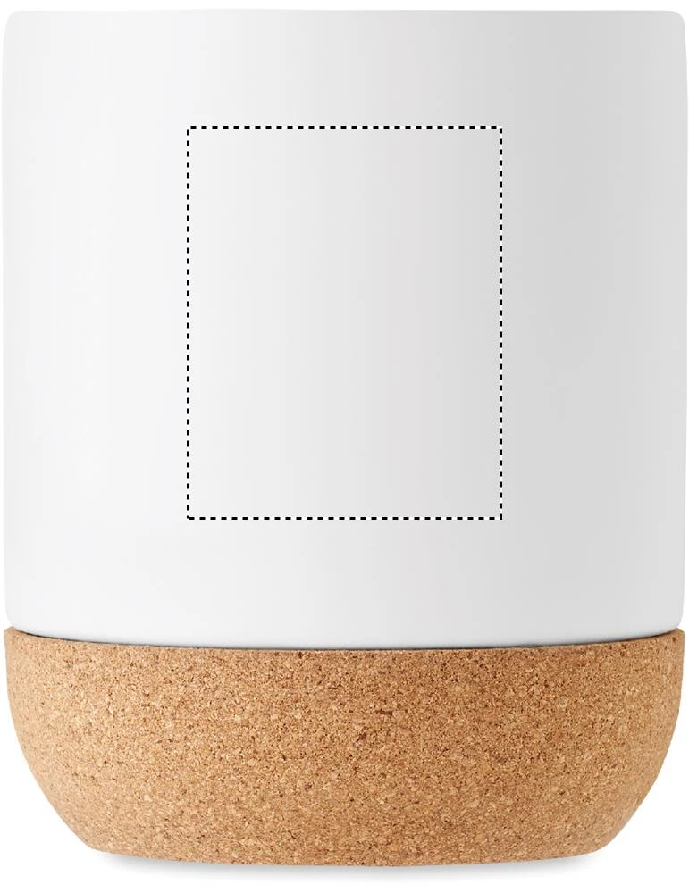 Matný keramický hrnček 300 ml – bílá – tlačová plocha – OPPOSITE OF HANDLE