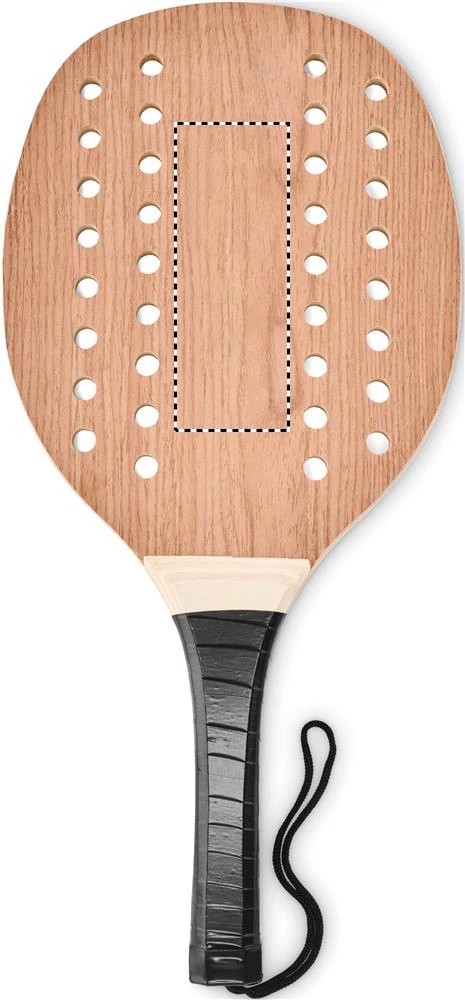 Súprava na plážový tenis z dreva – barva dřeva – tlačová plocha – RACKET 2 SIDE 1