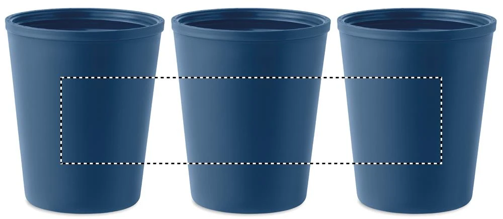 Téglik z recyklovaného PP – modrá – tlačová plocha – Dookola (rotačná sieťotlač)