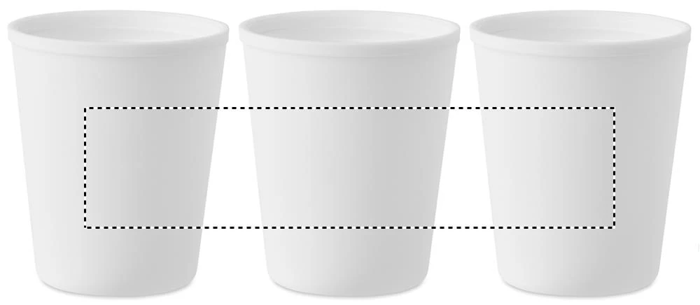 Téglik z recyklovaného PP – bílá – tlačová plocha – Dookola (rotačná sieťotlač)