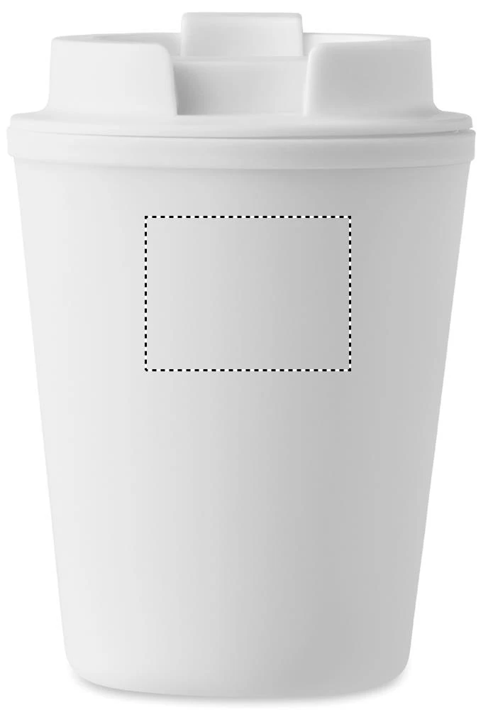 Téglik z recyklovaného PP – bílá – tlačová plocha – Zadná strana hore