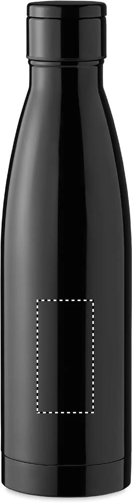 Fľaša s teplomerom 500 ml – černá – tlačová plocha – Predná strana