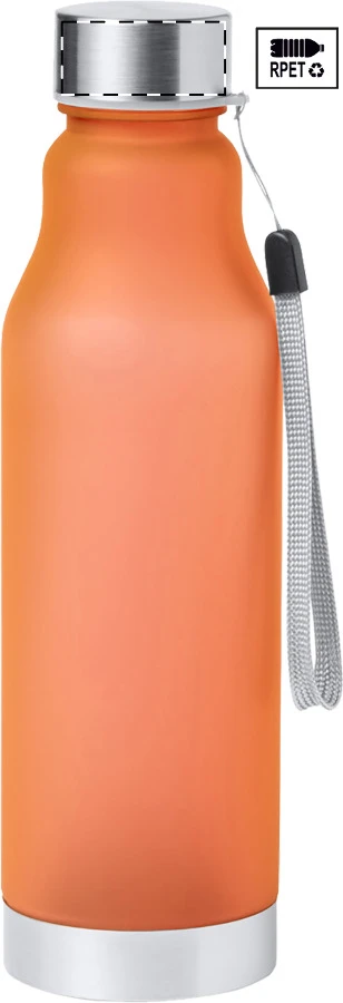 Dolba RPET flaša – orange – tlačová plocha – Čiapka - predná strana