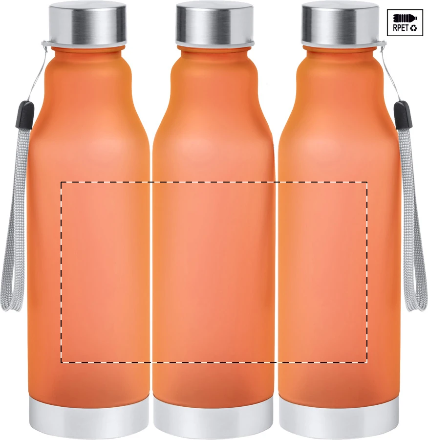 Dolba RPET flaša – orange – tlačová plocha – Celoplošná potlač – rotačná sieťotlač