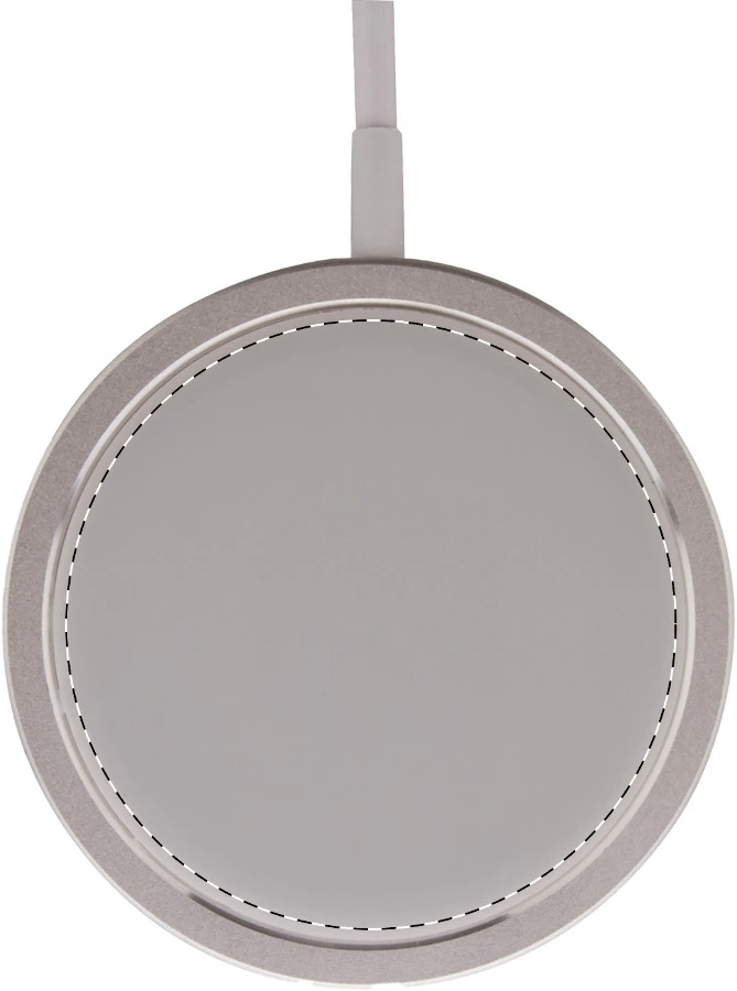 RaluMag magnetická bezdrôtová nabíjačka – silver – tlačová plocha – Vrchná časť