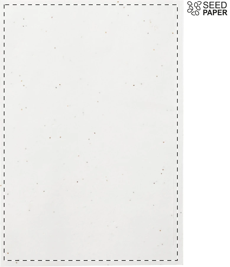Semeno Note blok so semienkami – natural – tlačová plocha – Predná strana
