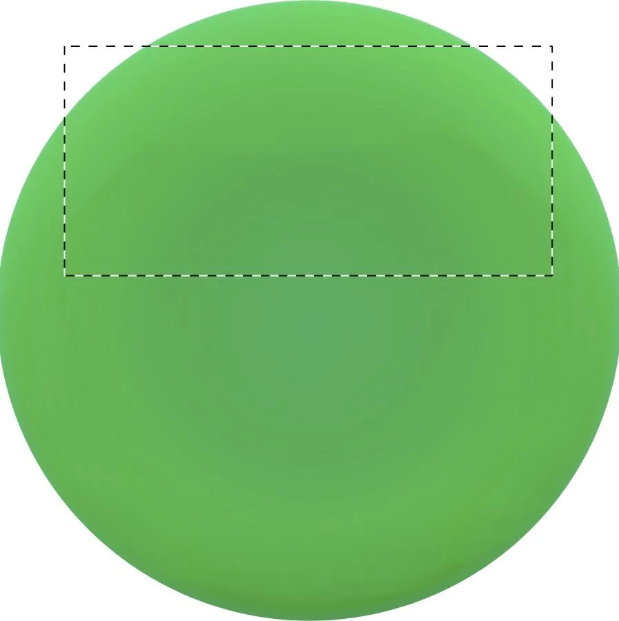 Reppy frisbee – green – tlačová plocha – Vrchná - horná časť
