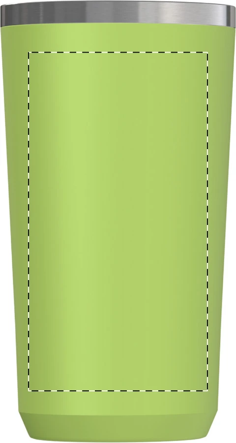 Lungogo termo hrnček – lime green – tlačová plocha – Predná strana