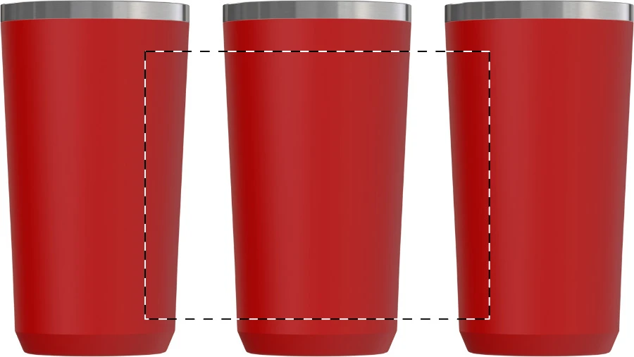 Lungogo termo hrnček – red – tlačová plocha – Celoplošná potlač – rotačná sieťotlač