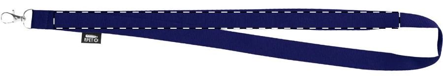 Larpet lanyard – dark blue – tlačová plocha – Pravá stuha - predná strana
