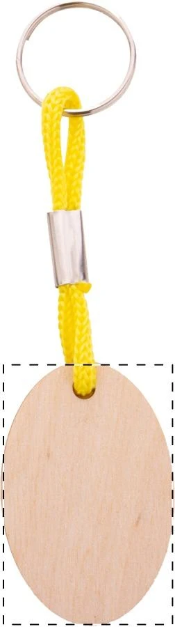 Woody Plus B přívěšek na klíče na zakázku – žltá – tlačová plocha – Zadná strana
