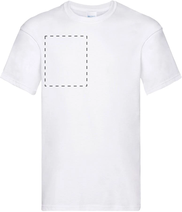 Premium Cotton tričko - Gildan – white – tlačová plocha – Pravá hruď