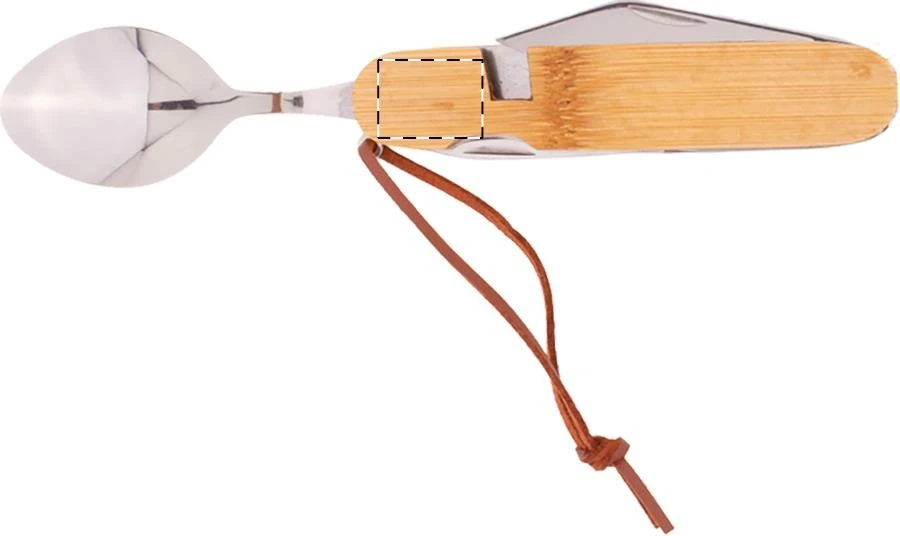 Xander vreckový nôž s príborom – natural – tlačová plocha – Vpredu vľavo
