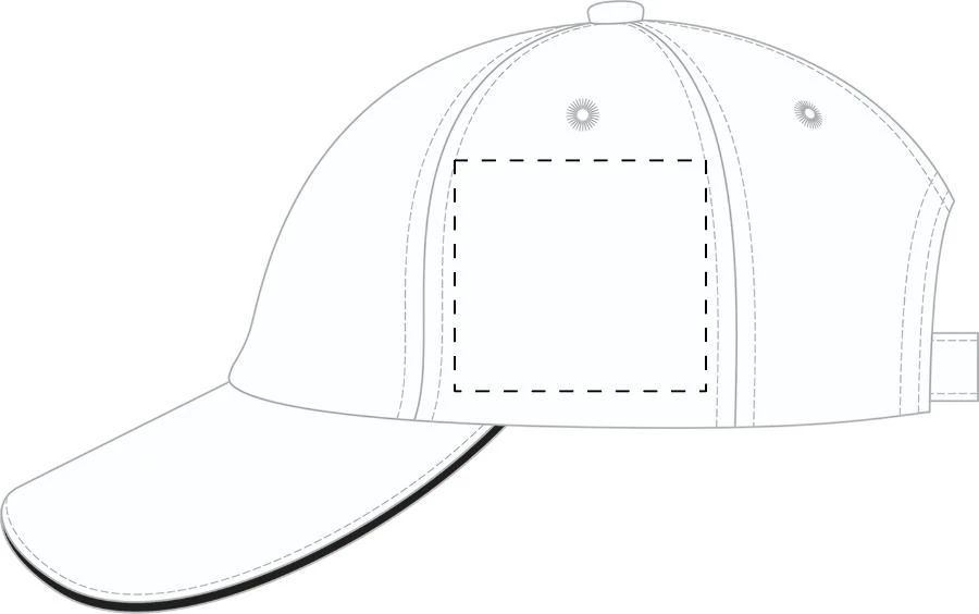 Sanvi baseballová čiapka – white – tlačová plocha – Ľavá strana