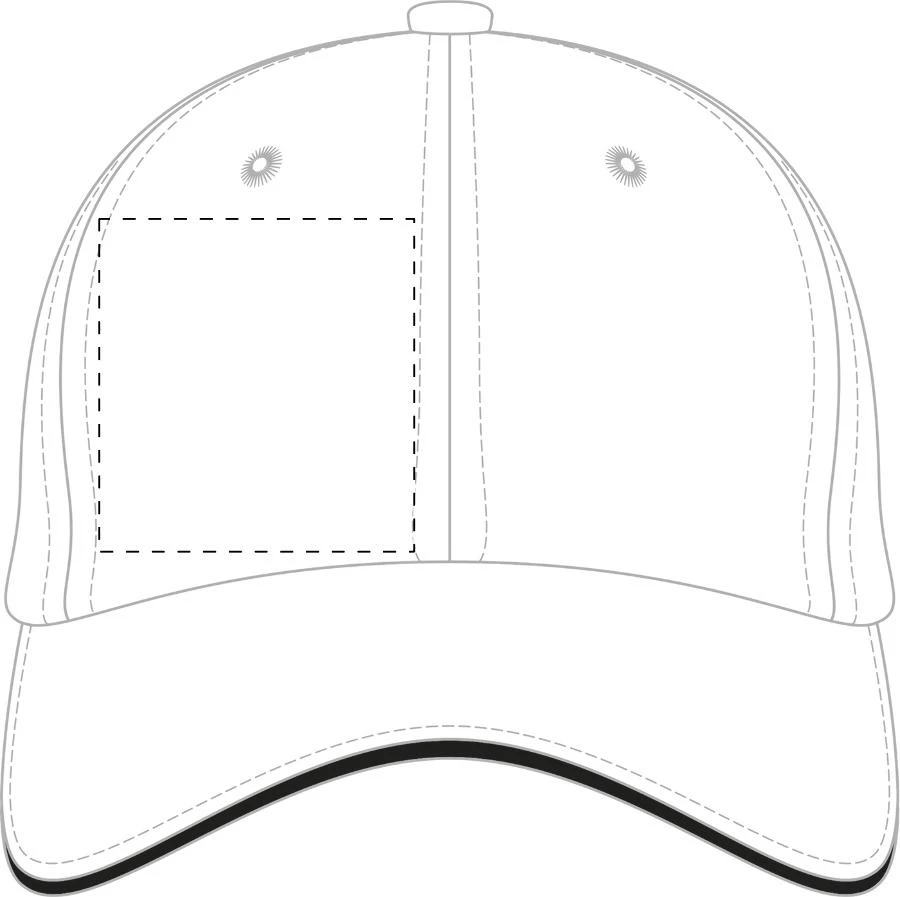 Sanvi baseballová čiapka – white – tlačová plocha – Vpredu vpravo