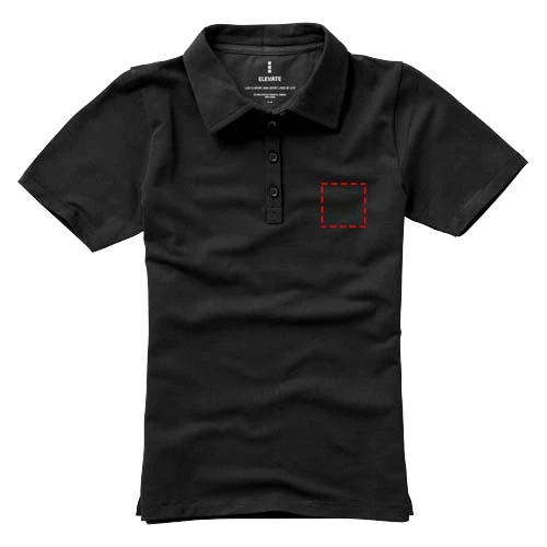 Dámska stretch polokošeľa Markham - Elevate – antracitová – tlačová plocha – Ľavá strana hrude